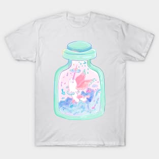 Pastel Watercolor Narwhal in Cloud Jar T-Shirt